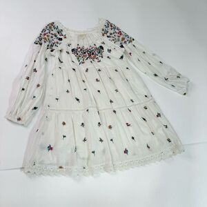 Maeve Anthropologie Peasant Dress Women’s XS Sydney White Flora Embroidered